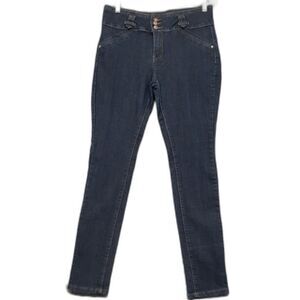 Pasion Jeans Women's Junior Sz 15 Dark Blue Skinny Stretch Denim Pants Classic